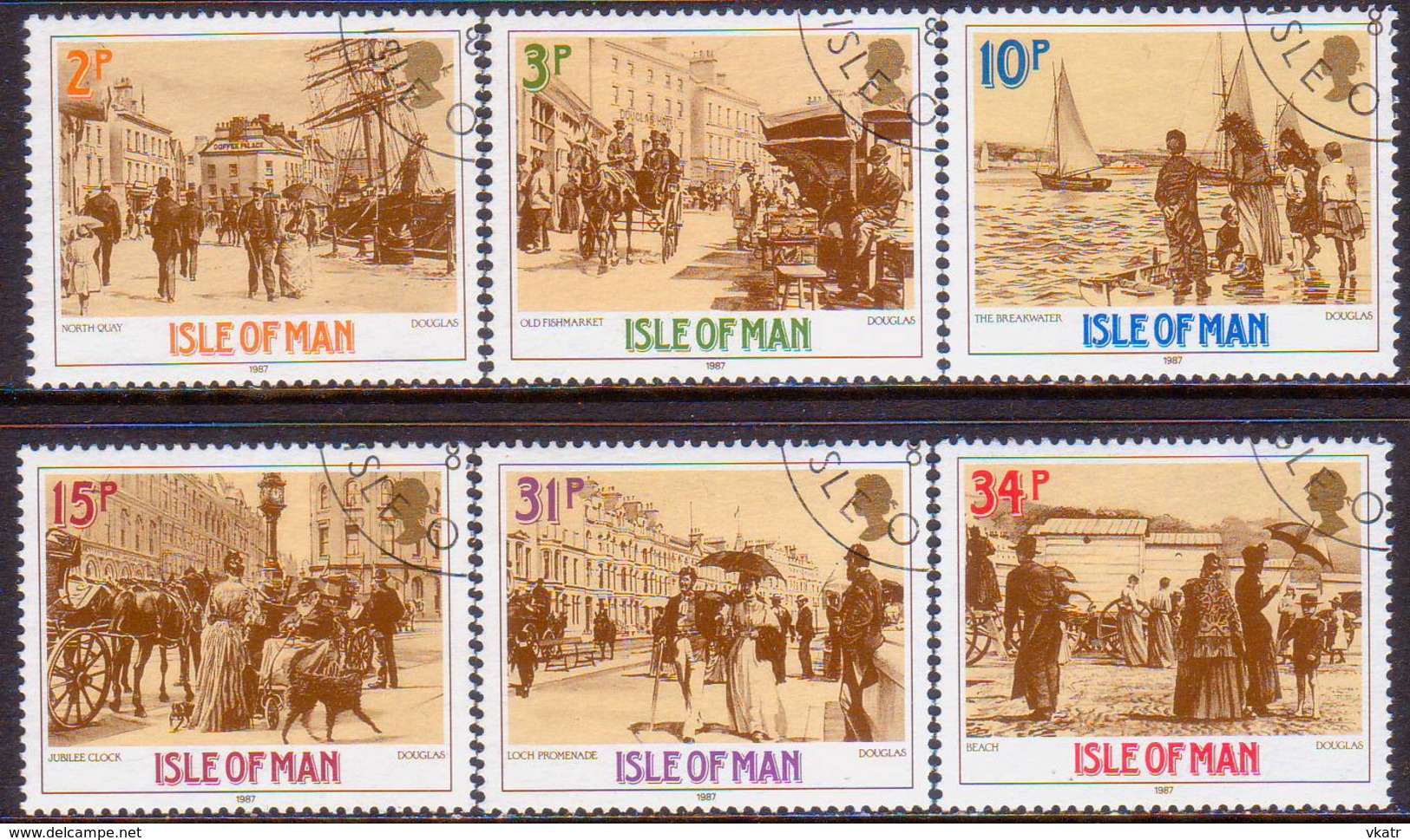 ISLE OF MAN 1987 SG 334-39 Compl.set Used Victorian Douglas - Isle Of Man