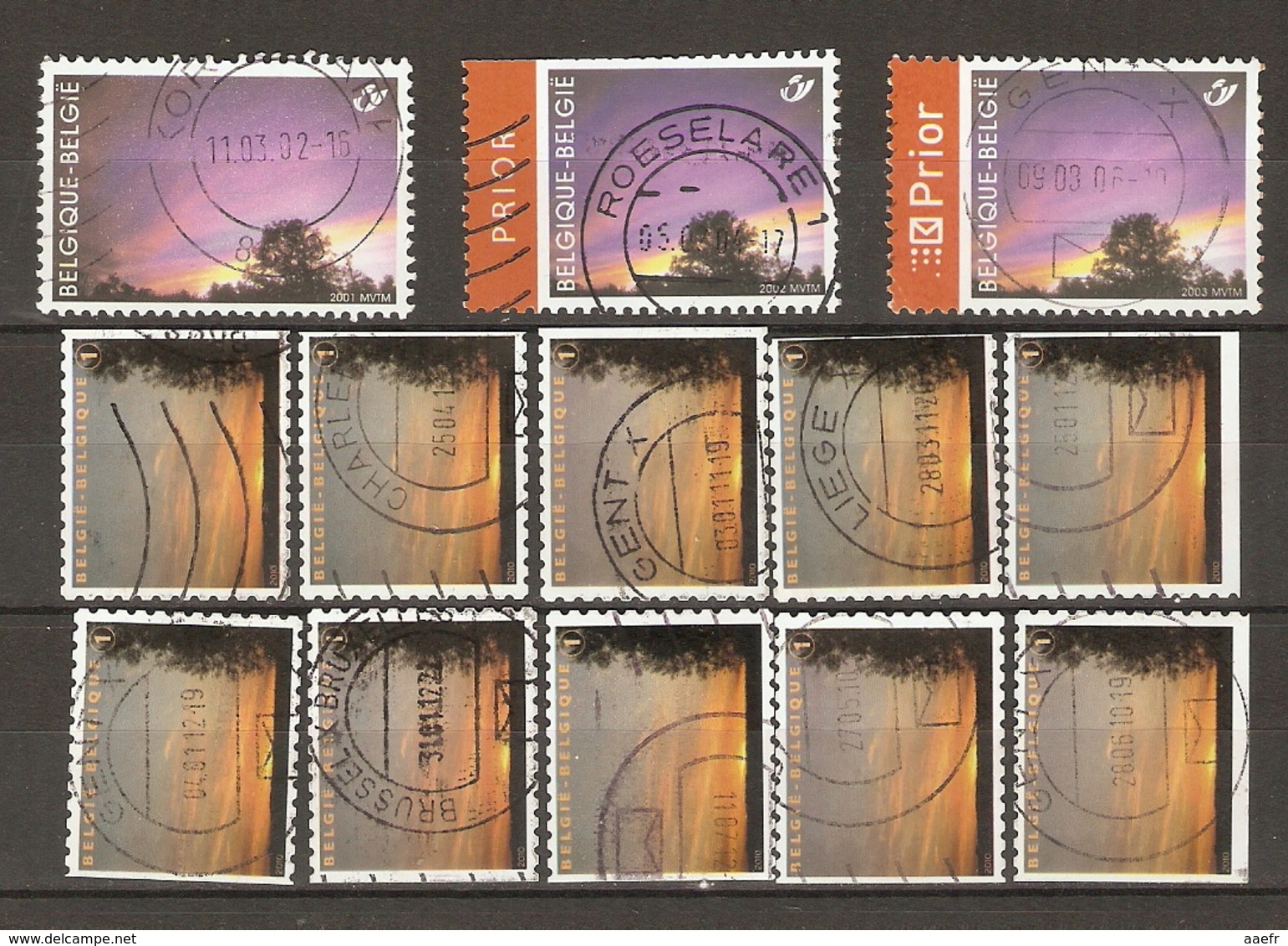 Belgique 2001/10 - Timbres De Deuil - Série Complète De Carnet - 4 Différents +  2001/2002/2003 - Petit Lot De 13 ° - Oblitérés