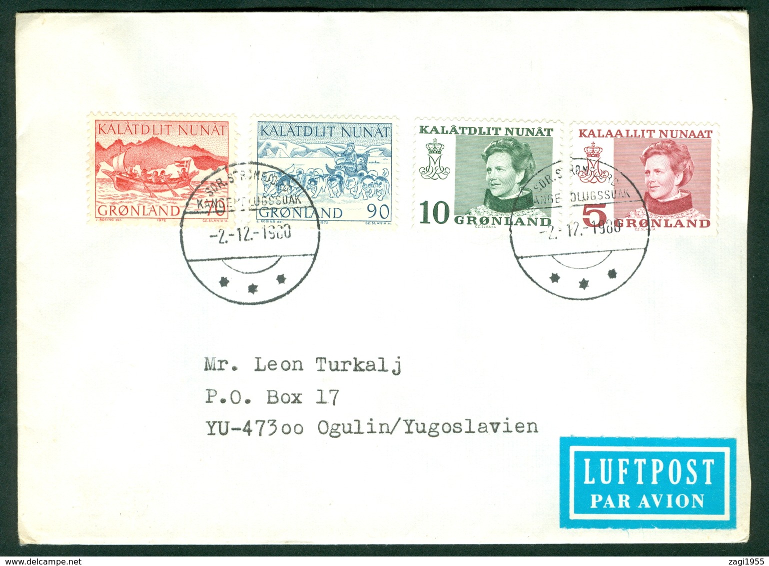 Greenland 1988 Cover Denmark Letter - Storia Postale