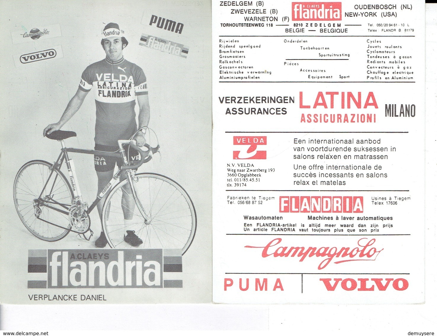 691 - CYCLISME - WIELRENNEN -  VERPLANCKE DANIEL - FLANDRIA - Ciclismo