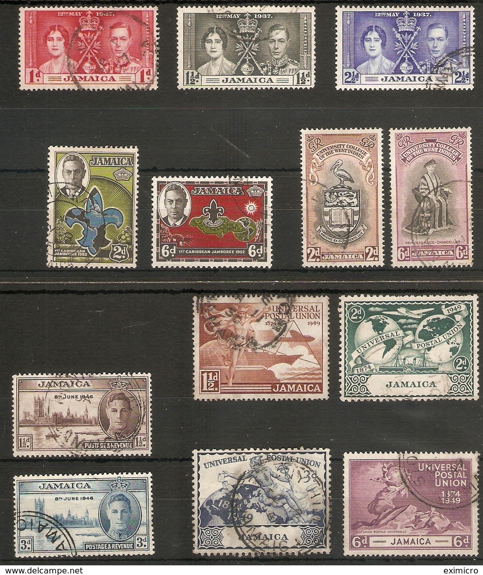 JAMAICA 1937 - 1951 COMMEMORATIVE SETS FINE USED Cat £20.15 - Jamaica (...-1961)