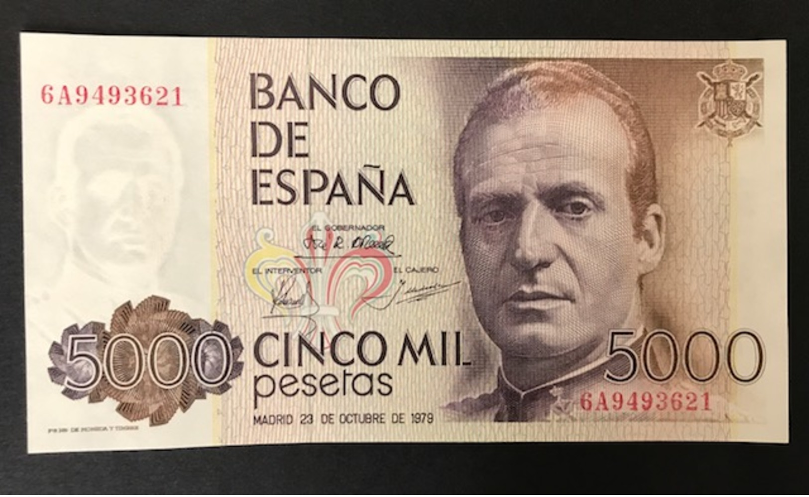 SPAIN P160 5000 PESETAS 23.10.1979 UNC - [ 4] 1975-… : Juan Carlos I