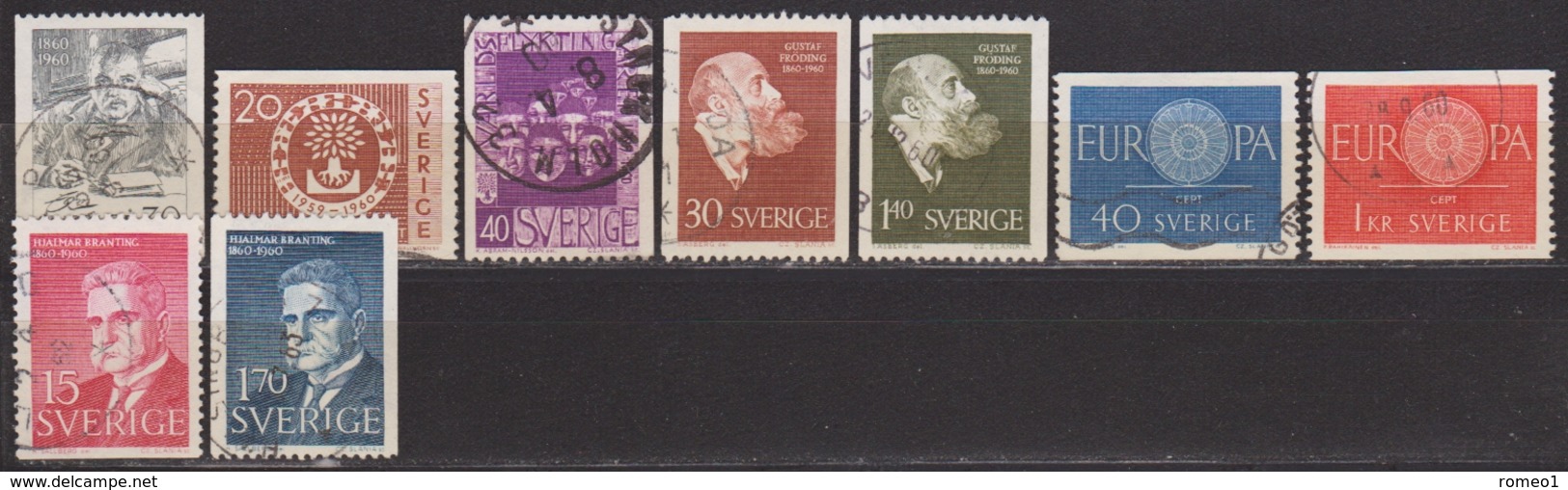 1960: Schweden Mi.Nr. 455,457,458 U. 461-466 Gest. (d803) / Suede Y&T No. 446,448,449 + 452-457 Obl. - Gebraucht