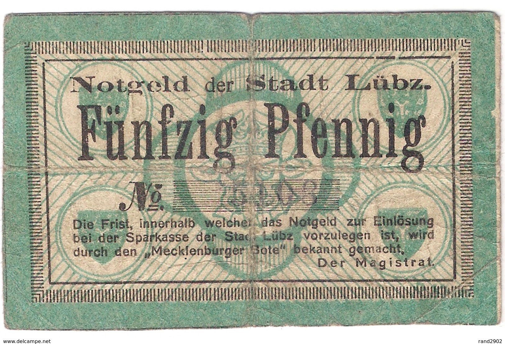 Deutschland Notgeld 50 Pfennig Tieste4260.05.01 LUBZ /63M/ - Lokale Ausgaben
