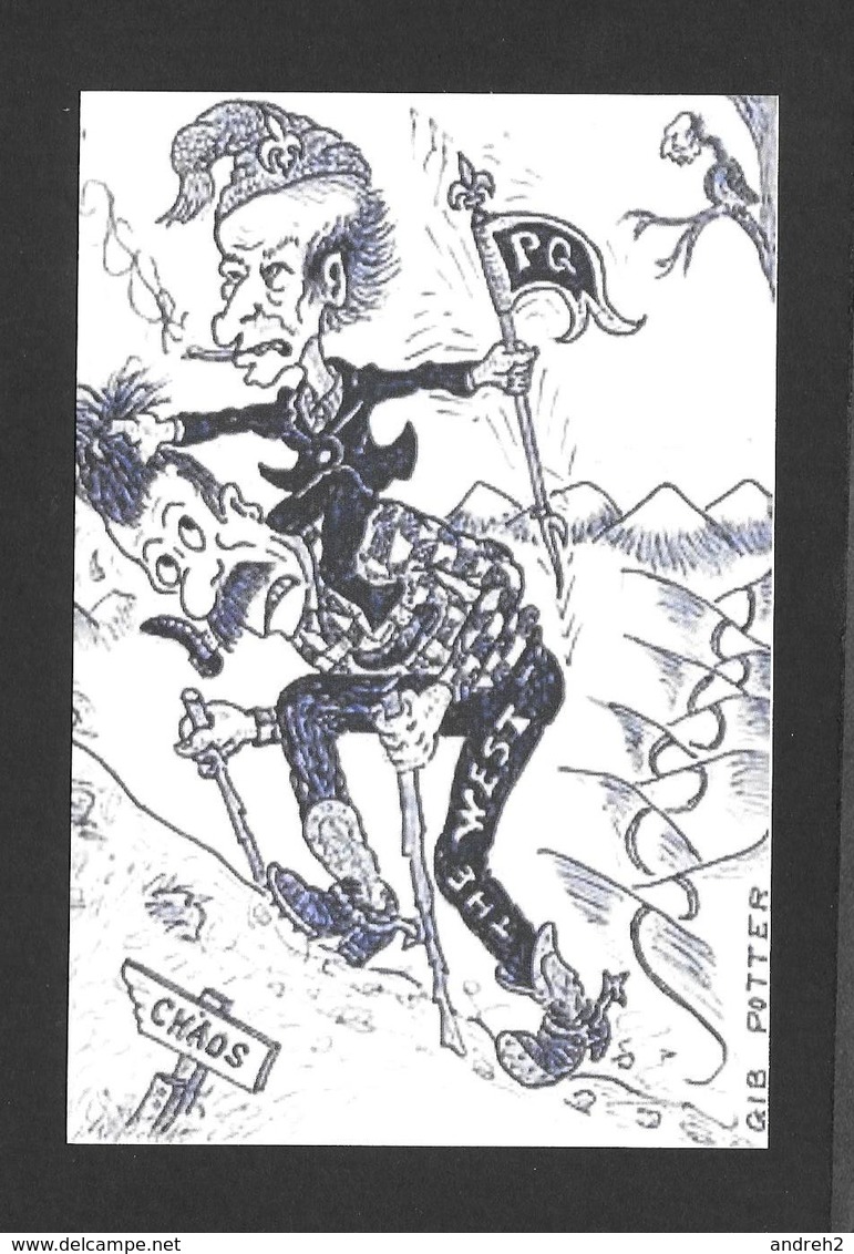 POLITIQUE DU QUÉBEC - RENÉ LÉVESQUE - CARICATURE PAR GIB POTTER GLENBOW CARTOON - Personaggi