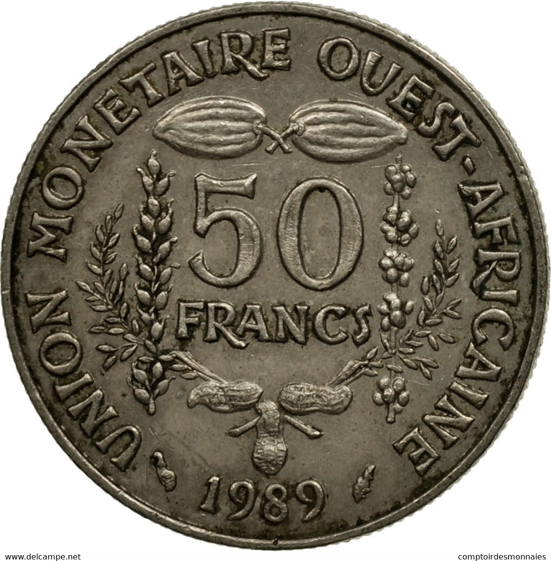 Monnaie, West African States, 50 Francs, 1989, Paris, TTB, Copper-nickel, KM:6 - Costa De Marfil