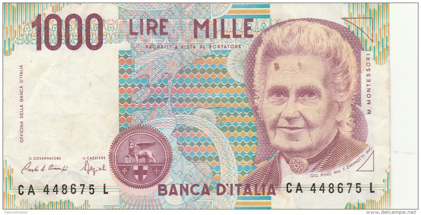 BANCONOTA ITALIA 1000 LIRE MONTESSORI -XF (Z1528 - 1000 Lire