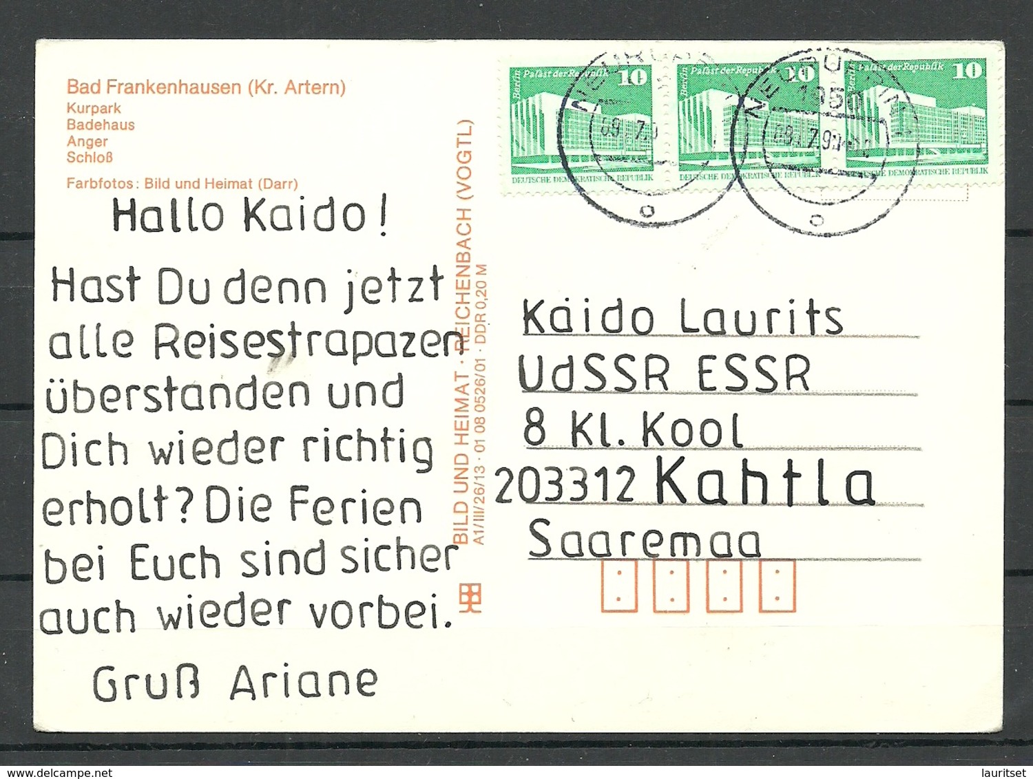 Deutschland BAD FRANKENHAUSEN Kr. Artern Gesendet 1990 Mit 3 Briefmarken - Bad Frankenhausen