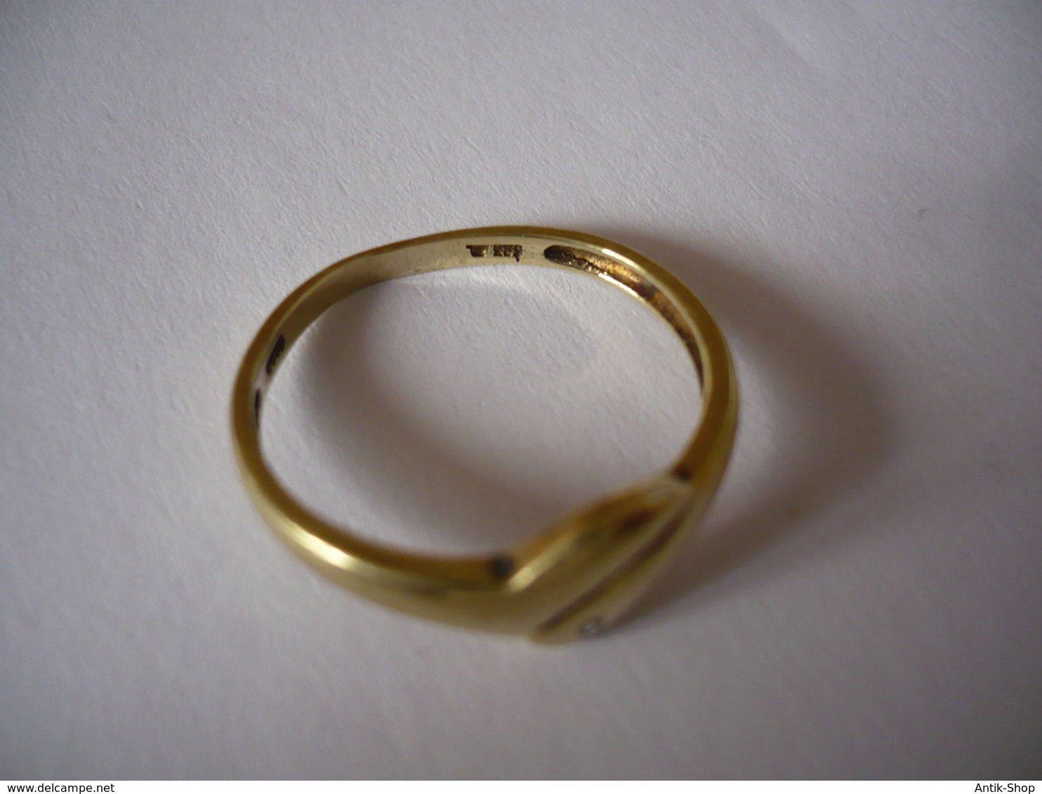 Damenring - 585 Gelbgold Mit Kleinem Brillanten (648) Preis Reduziert - Ringe