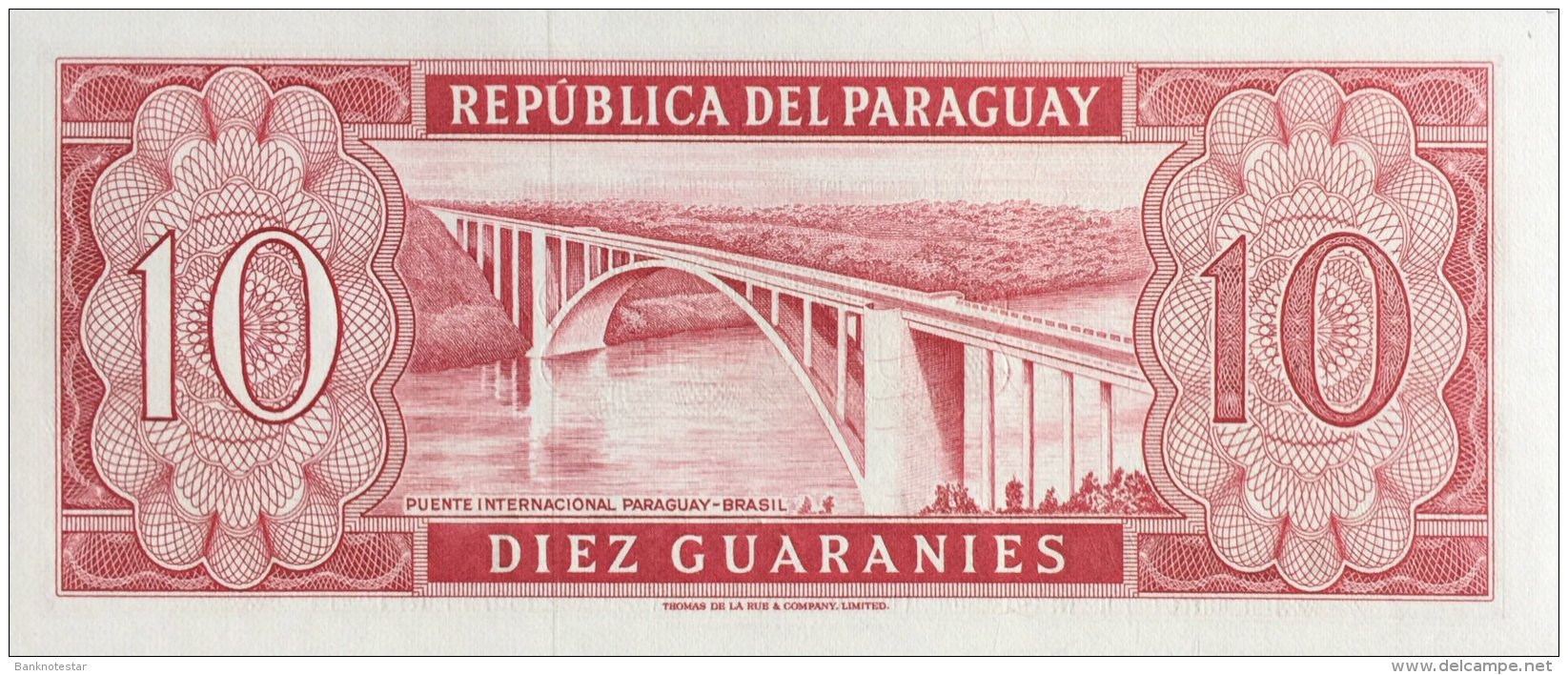 Paraguay 10 Guaranies, P-196a (L.1952) - UNC - Paraguay