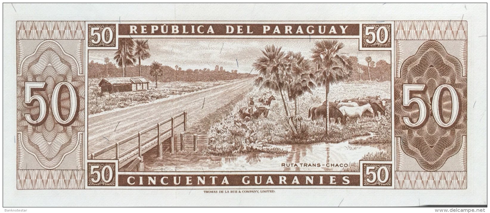 Paraguay 50 Guaranies, P-197b (L.1952) - UNC - Paraguay