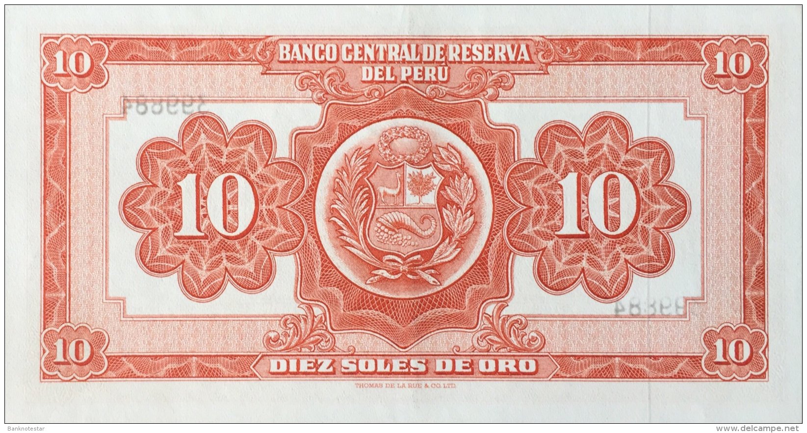 Peru 10 Soles De Oro, P-82A (8.7.1960) - UNC - Pérou