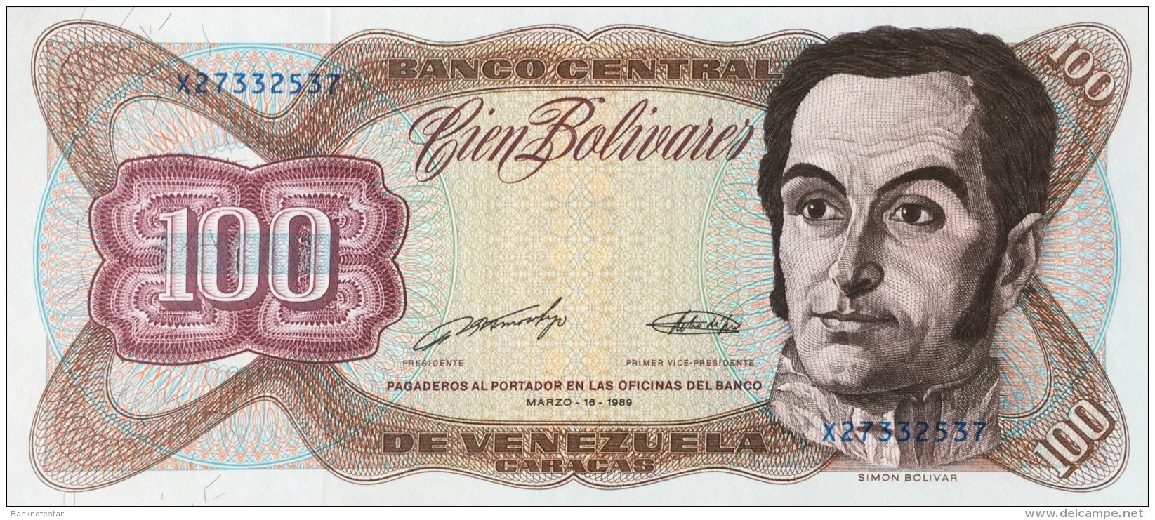 Venezuela 100 Bolivares, P-66b (16.3.1989) -  UNC - Venezuela