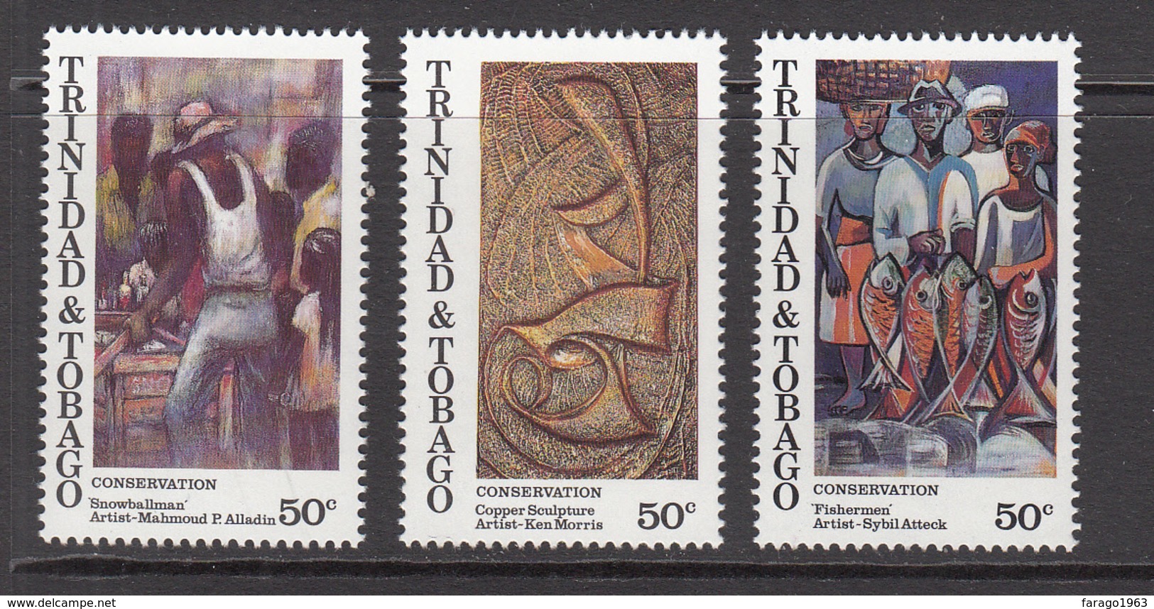 1995 Trinidad Art Paintings Culture Complete Set Of 3 MNH - Trindad & Tobago (1962-...)