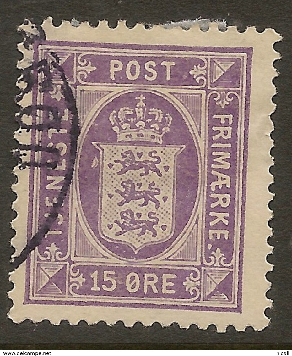 DENMARK 1875 15 Ore Lilac Official SG O193 U #ES17 - Service