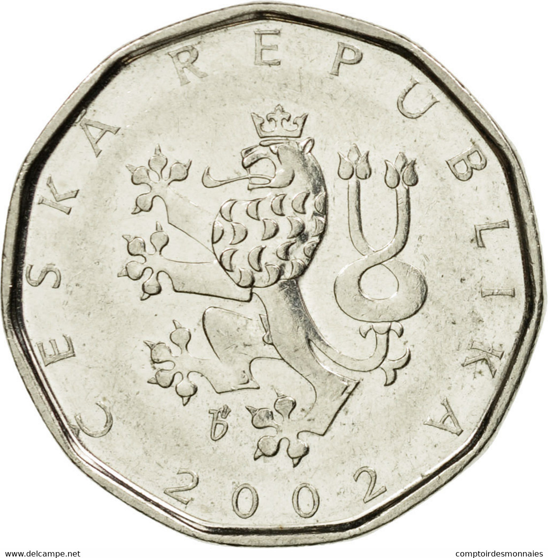 Monnaie, République Tchèque, 2 Koruny, 2002, TTB, Nickel Plated Steel, KM:9 - Tchéquie