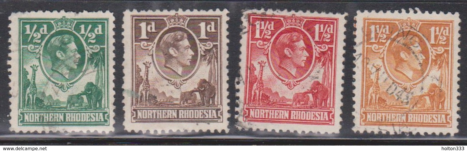 NORTHERN RHODESIA Scott # 25, 27, 29, 30 Used - KGVI - Rodesia Del Norte (...-1963)