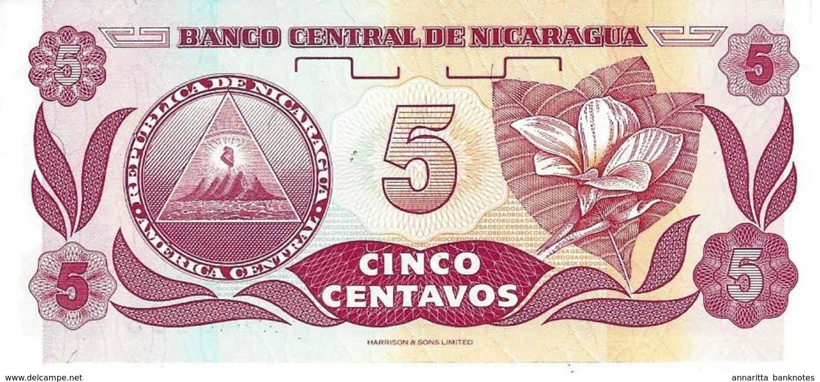 NICARAGUA 5 CENTAVOS ND (1990) P-168 NEUF PRÉFIXE A/D [NI462b] - Nicaragua