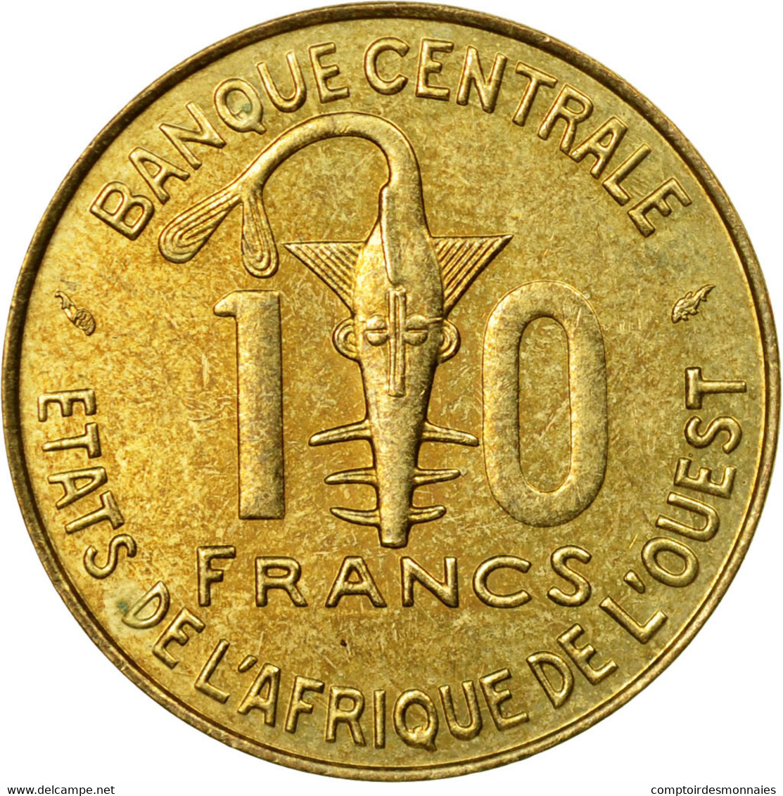 Monnaie, West African States, 10 Francs, 1990, Paris, TTB, Aluminum-Bronze - Ivory Coast