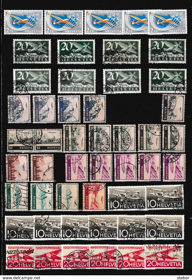 Zwitserland Kleine Verzameling Luchtpost G/** , Zeer Mooi Lot 4091,  KOOPJE, Bieden Vanaf 1 € - Collections (sans Albums)