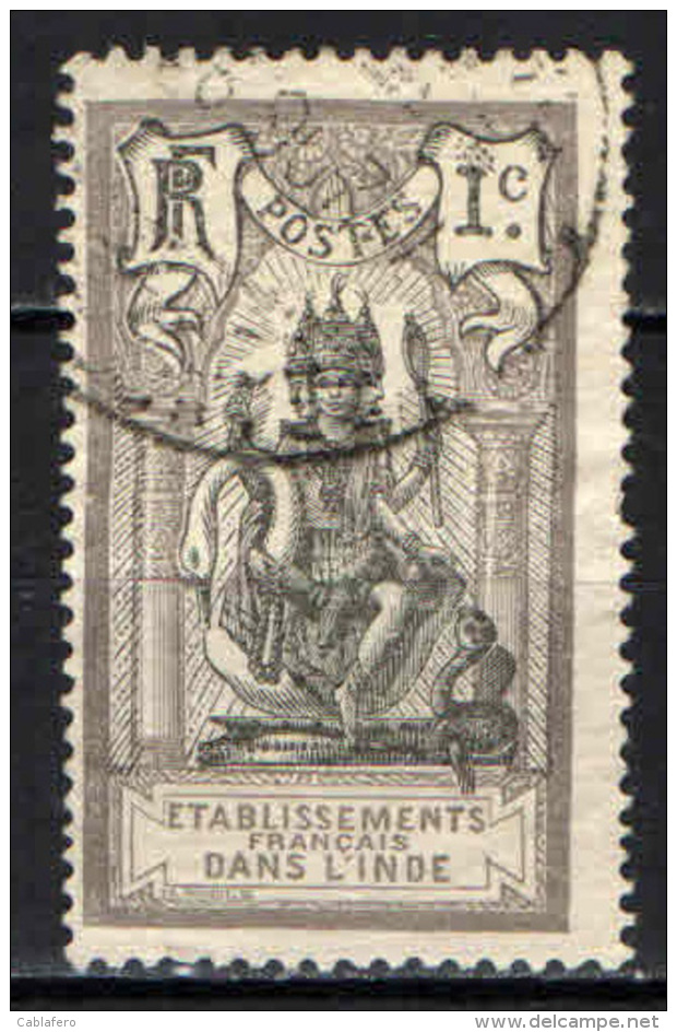 INDIA FRANCESE - 1914 - BRAHAMA - VALORI - USATO - Used Stamps