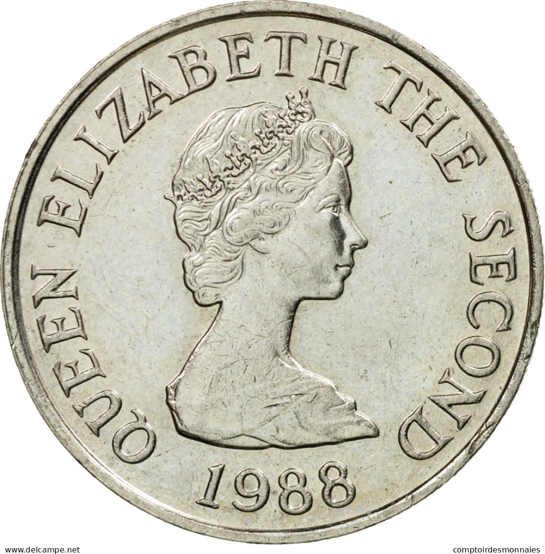 Monnaie, Jersey, Elizabeth II, 5 Pence, 1988, TTB, Copper-nickel, KM:56.1 - Jersey