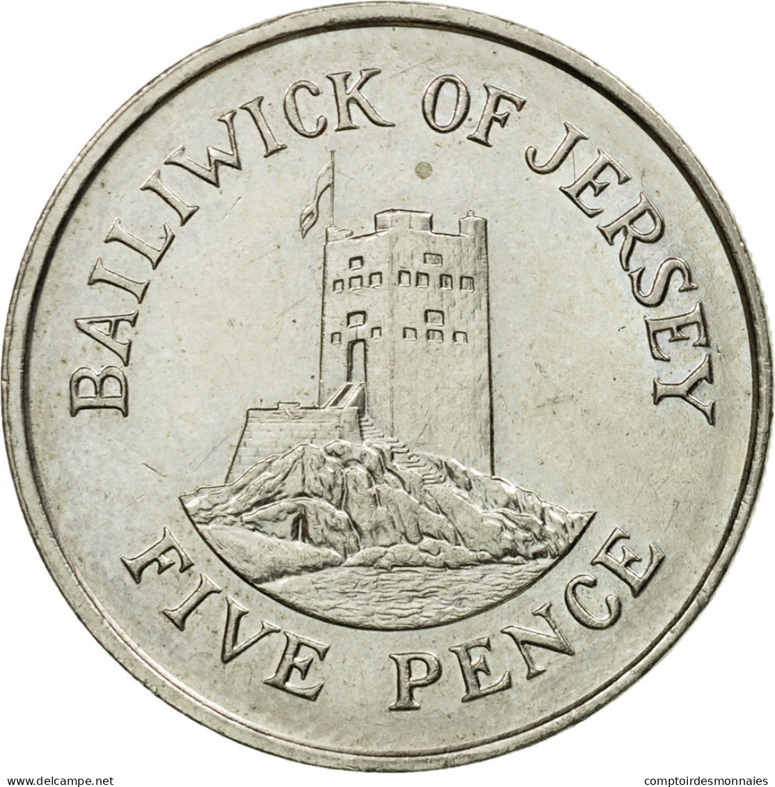 Monnaie, Jersey, Elizabeth II, 5 Pence, 1988, TTB, Copper-nickel, KM:56.1 - Jersey