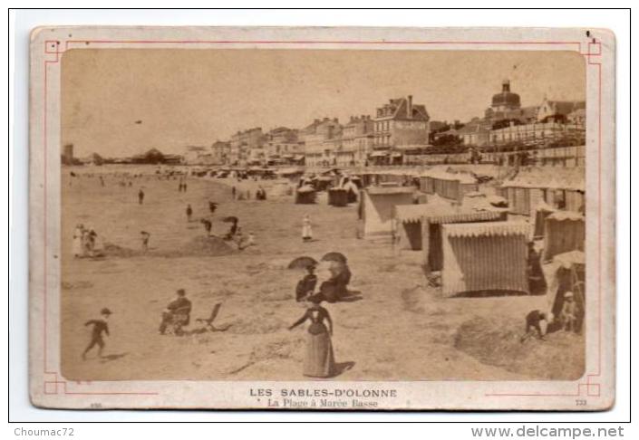 Photo 185, Vendée, Les Sables D'Olonne, La Plage A Marée Basse, Photo ND 120 Collé Sur Carton 16,5 X 10,8 Cm, Bon état,  - Places