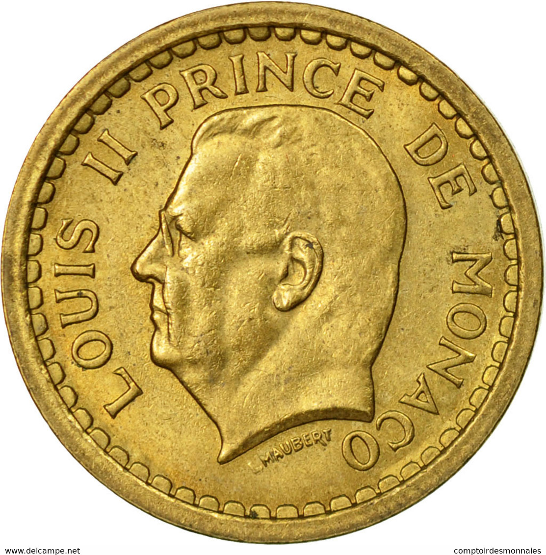 Monnaie, Monaco, Franc, Undated (1943), Poissy, TB, Cupro-Aluminium, Gadoury:MC - 1922-1949 Louis II