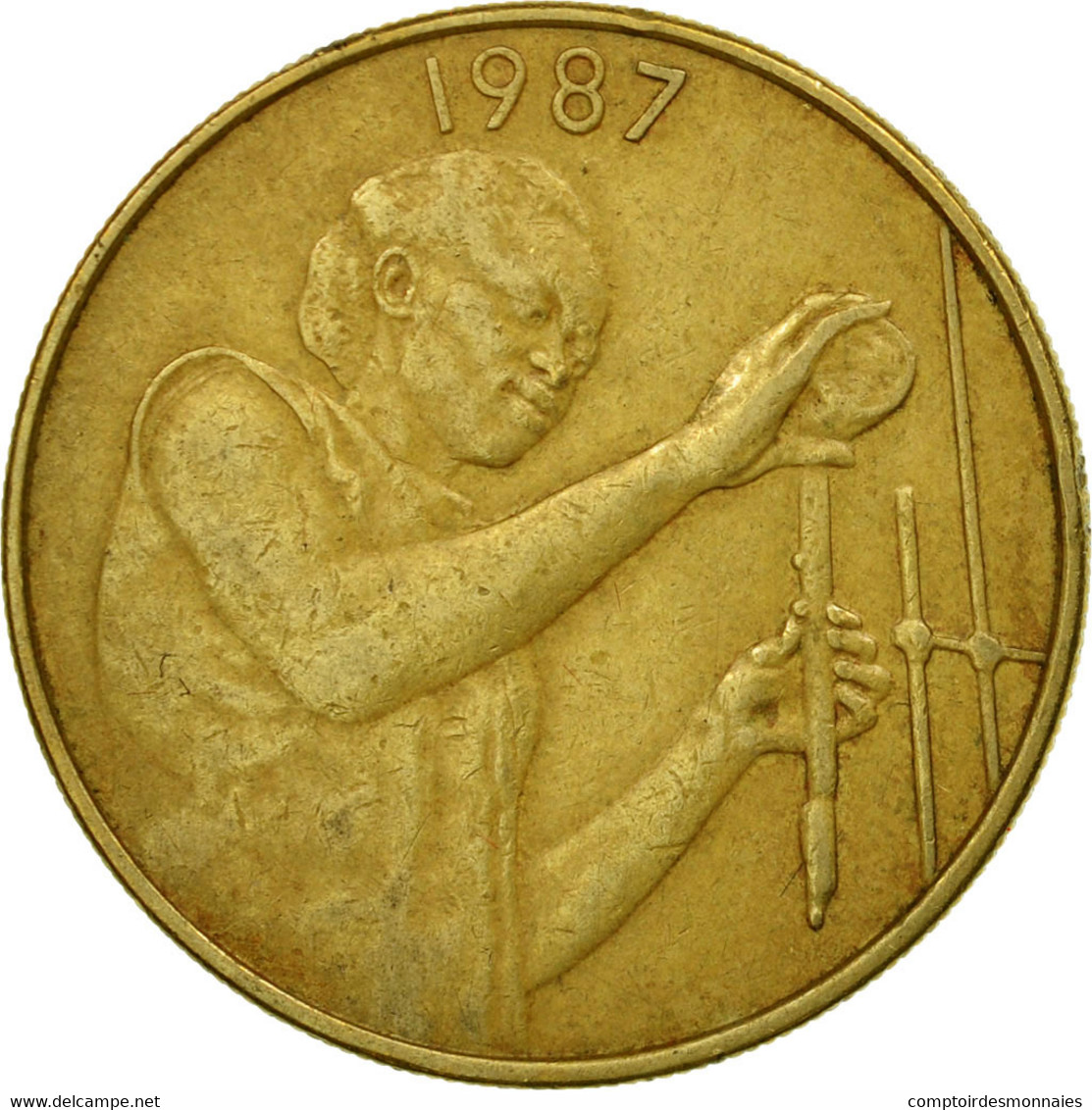 Monnaie, West African States, 25 Francs, 1987, Paris, TTB, Aluminum-Bronze, KM:9 - Côte-d'Ivoire