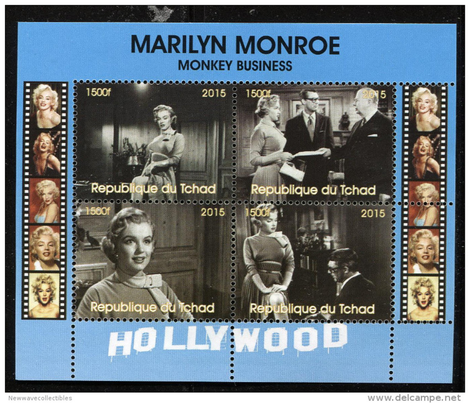 MARILYN MONROE'S MOVIE,MONKEY BUSINESS On SOUVENIR SHEET 4 STAMPS (2015),MNH,MINT,#DA175 - Famous Ladies