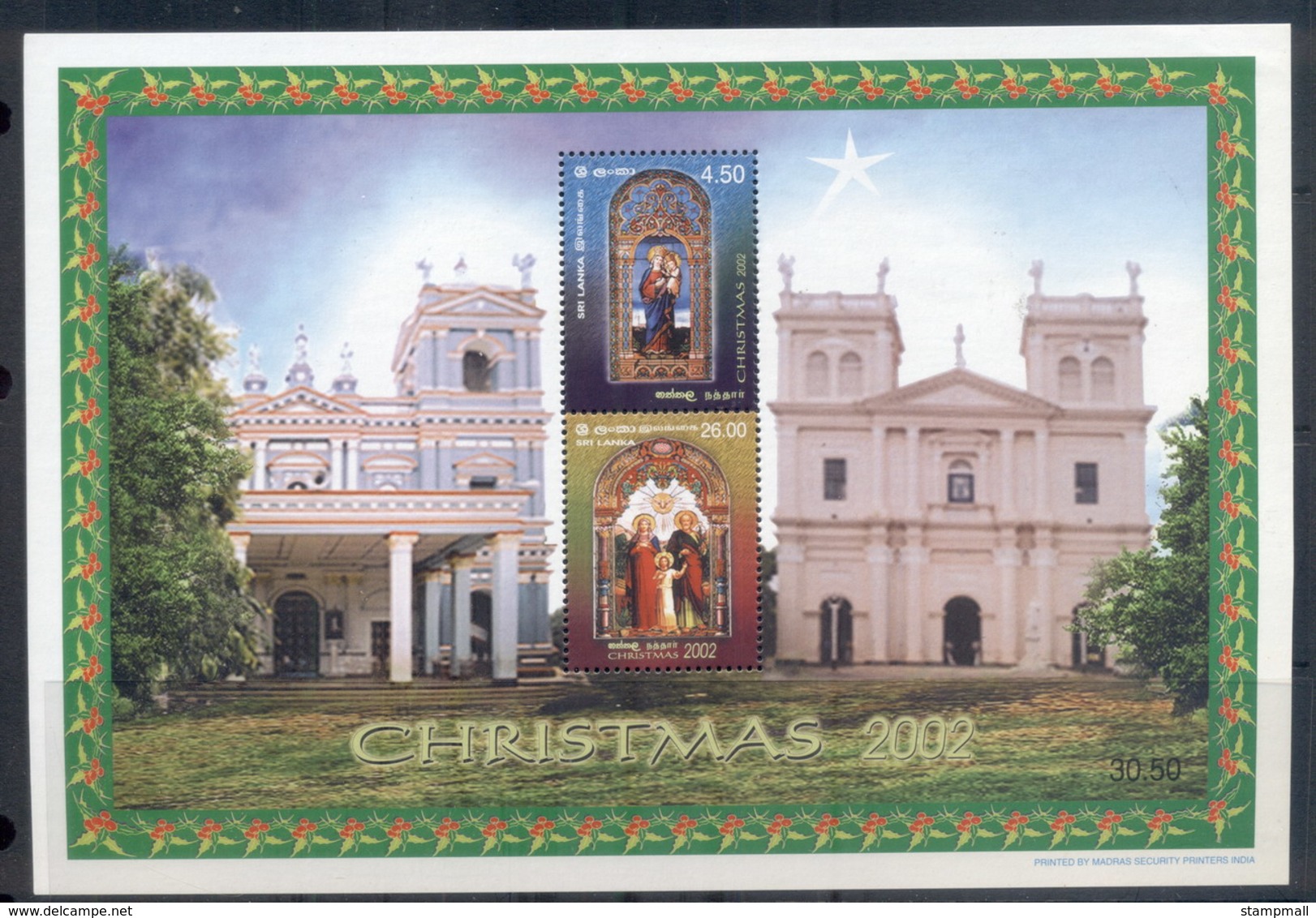 Sri Lanka 2002 Xmas MS MUH - Sri Lanka (Ceylon) (1948-...)