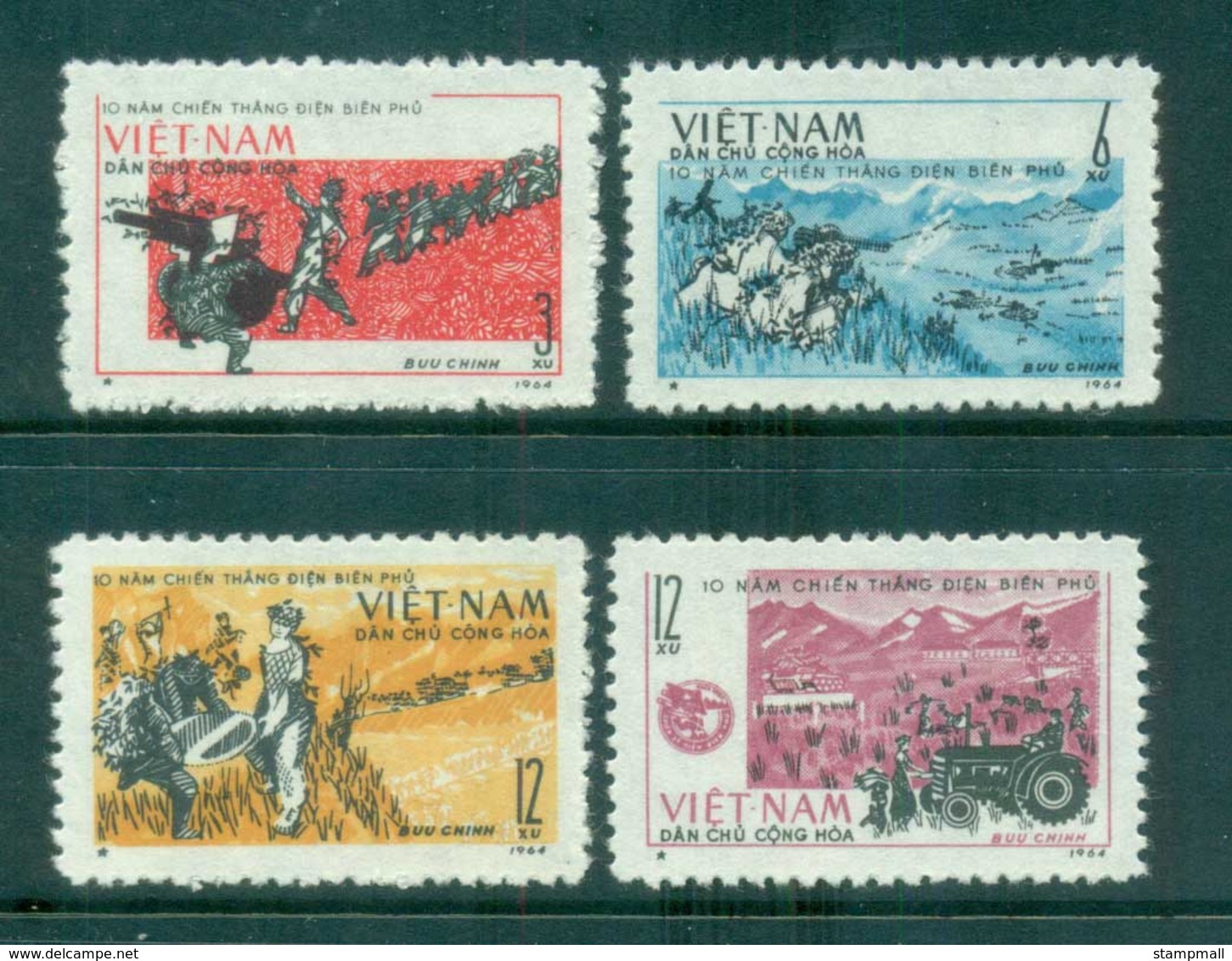 Vietnam North 1964 Battle Of Dien Bien Phu MUH Lot83663 - Vietnam