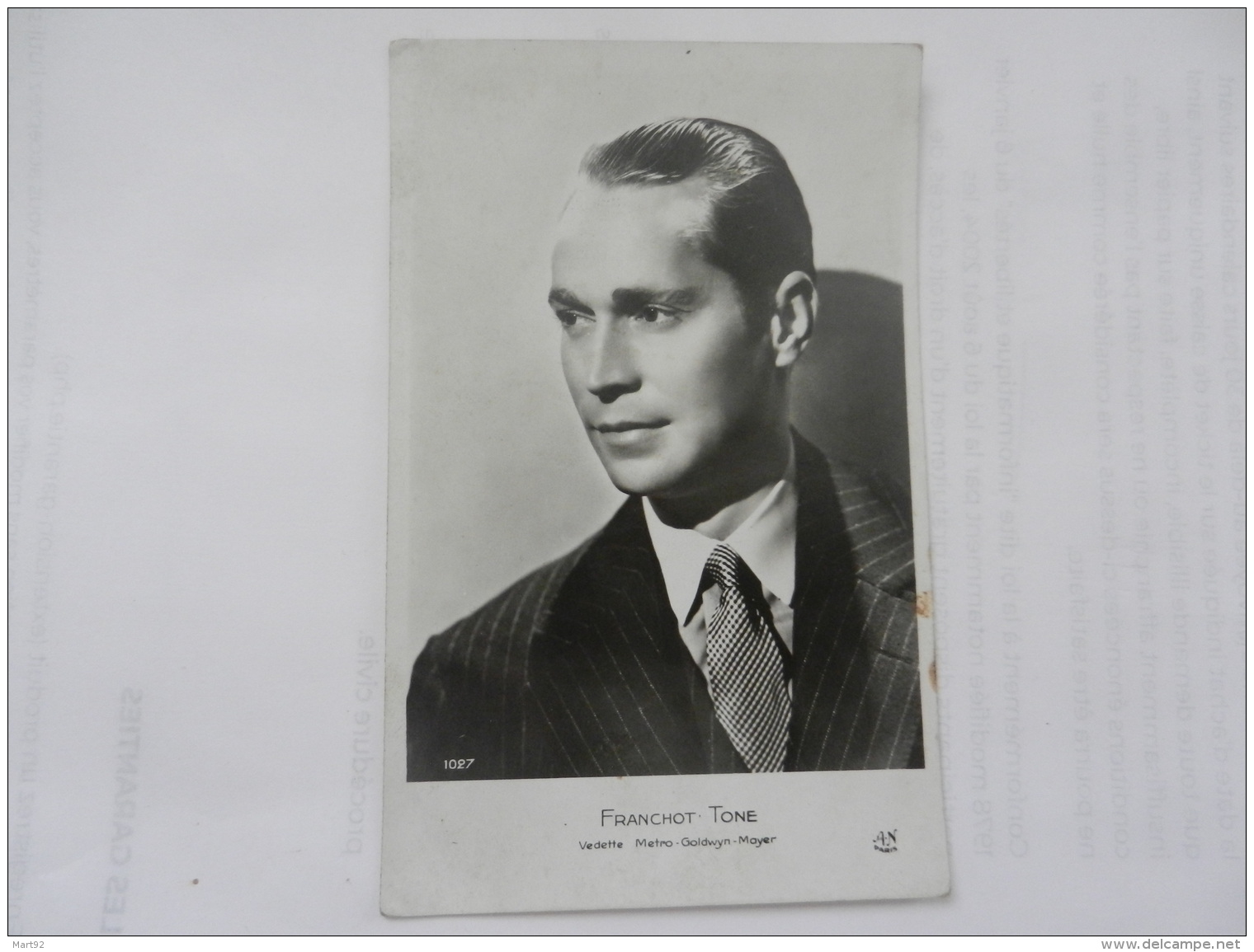 PHOTO FRANCHOT TONE - Entertainers