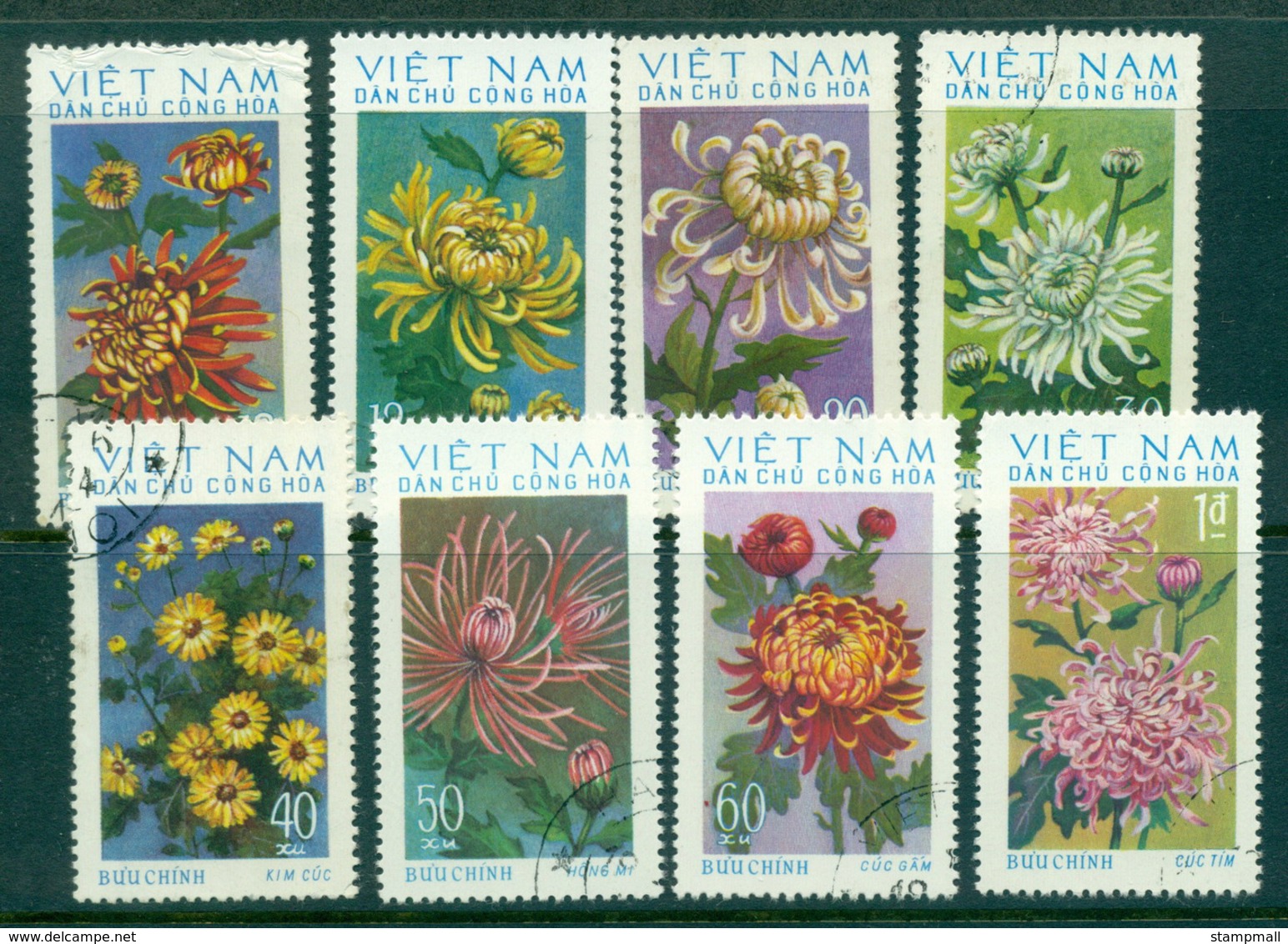Vietnam North 1974 Chrysanthenums FU Lot33876 - Vietnam