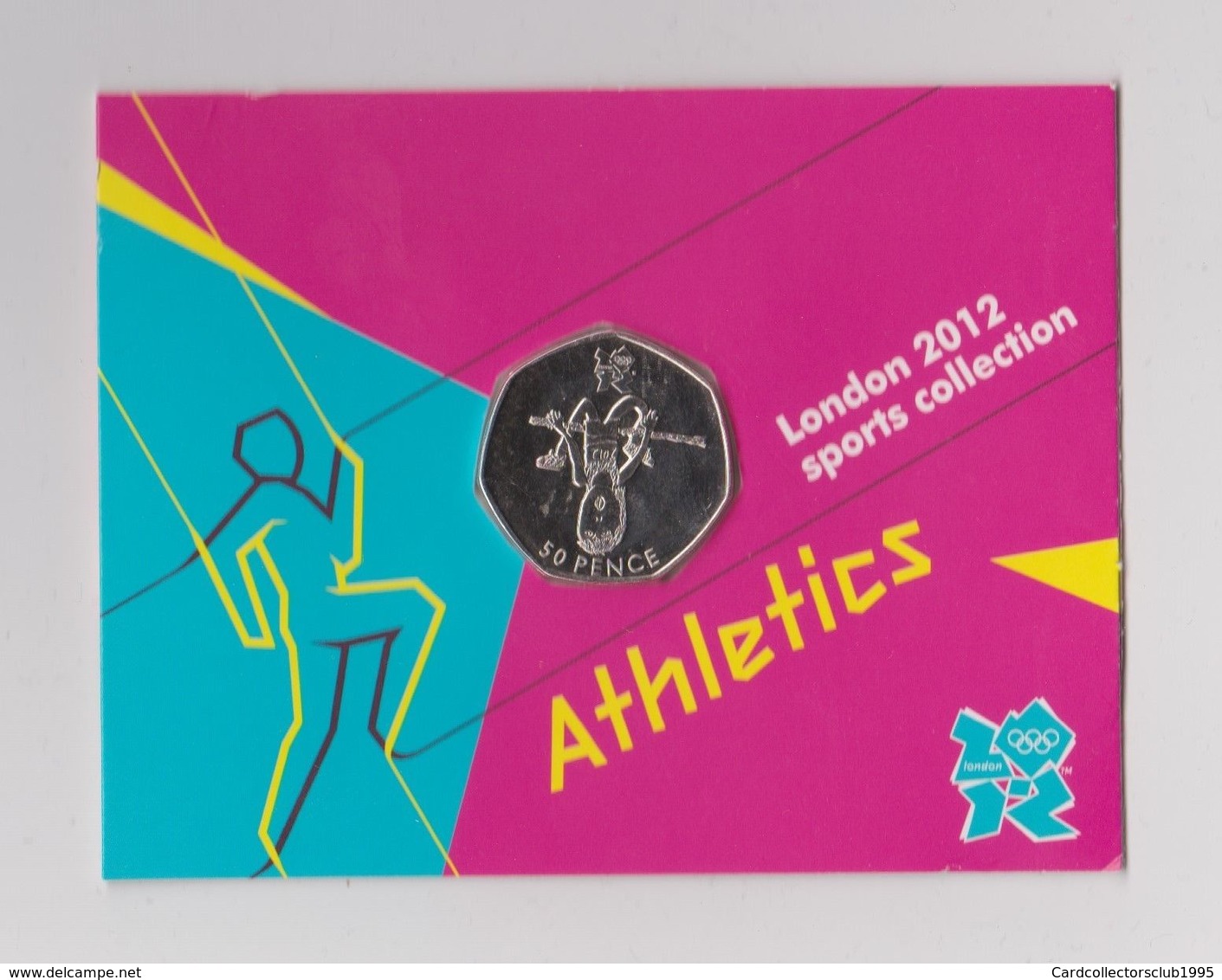 ATHLETICS - 50p Olympic 2012 London Fifty Pence Uncirculated Coin In Folder - 50 Pence