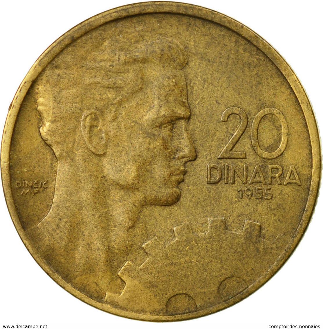 Monnaie, Yougoslavie, 20 Dinara, 1955, TB+, Aluminum-Bronze, KM:34 - Joegoslavië