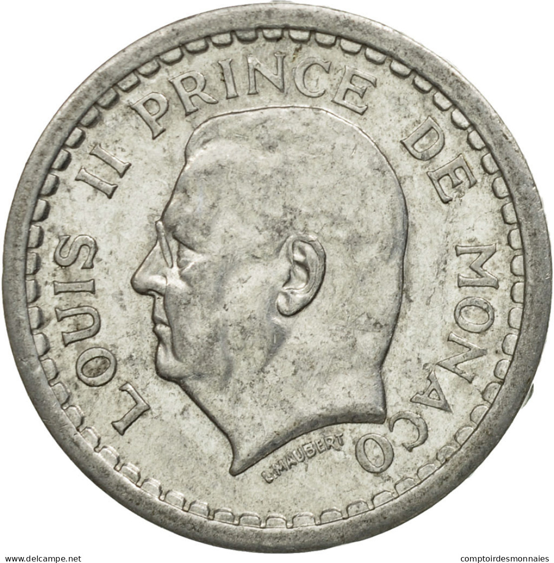 Monnaie, Monaco, Louis II, Franc, Undated (1943), Poissy, TTB, Aluminium, KM:120 - 1922-1949 Louis II