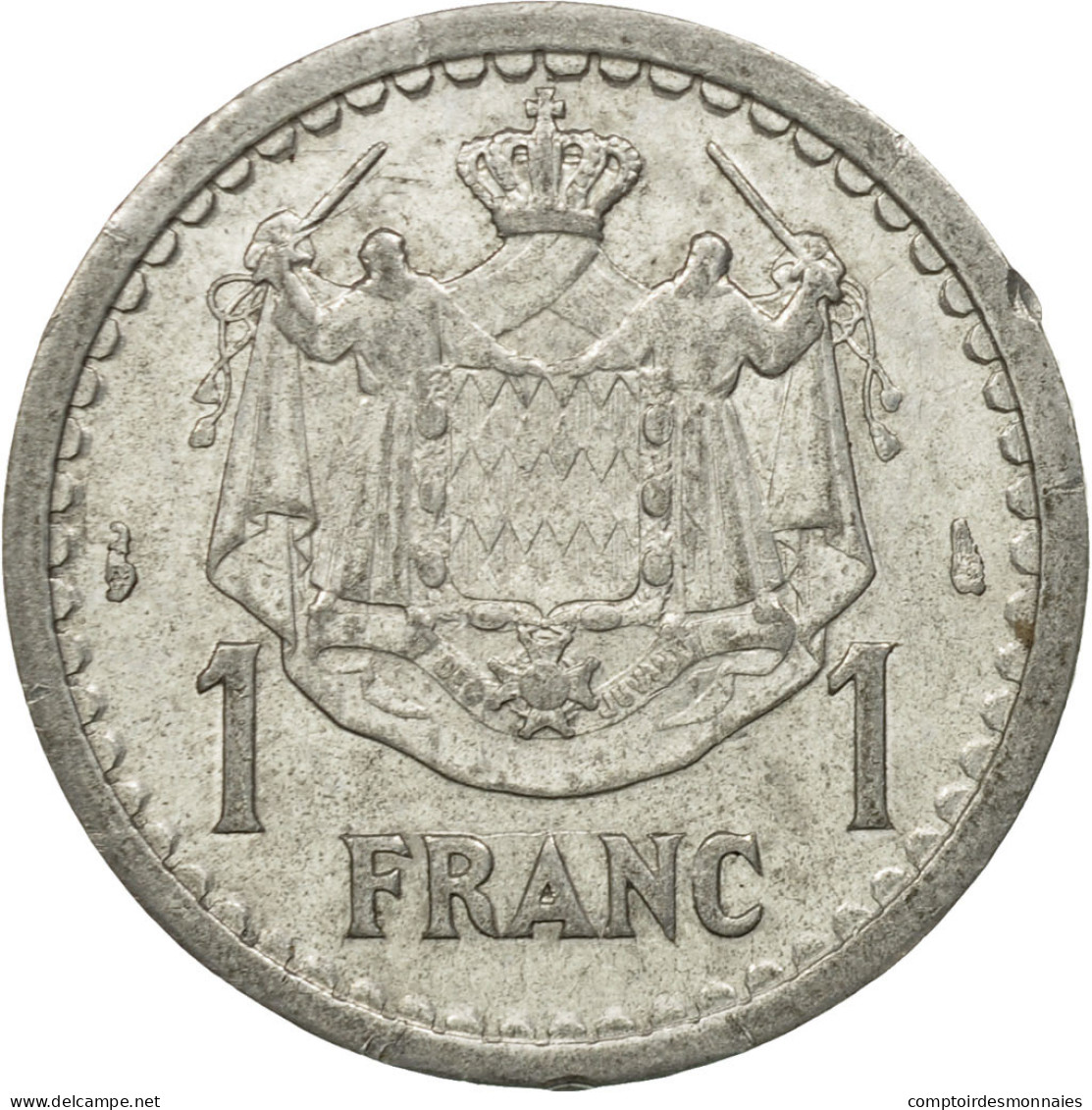 Monnaie, Monaco, Louis II, Franc, Undated (1943), Poissy, TTB, Aluminium, KM:120 - 1922-1949 Louis II