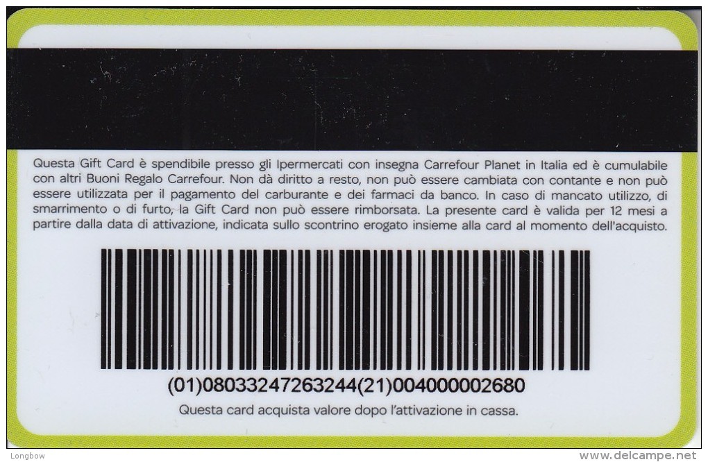 Gift Card Italy Carrefour Esprimi Un Desiderio Green - Gift Cards