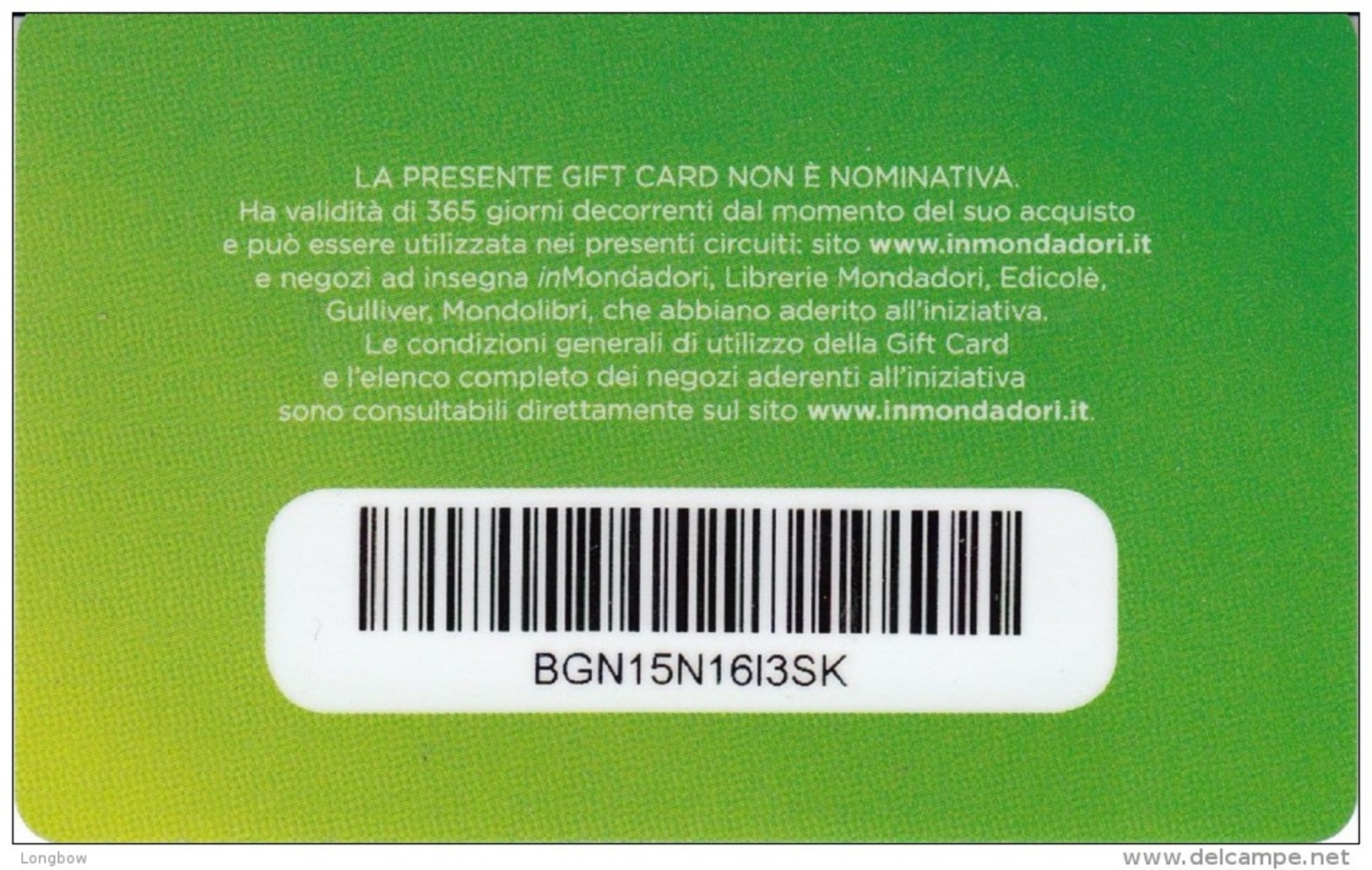 Gift Card Italy Mondadori Woman - Gift Cards