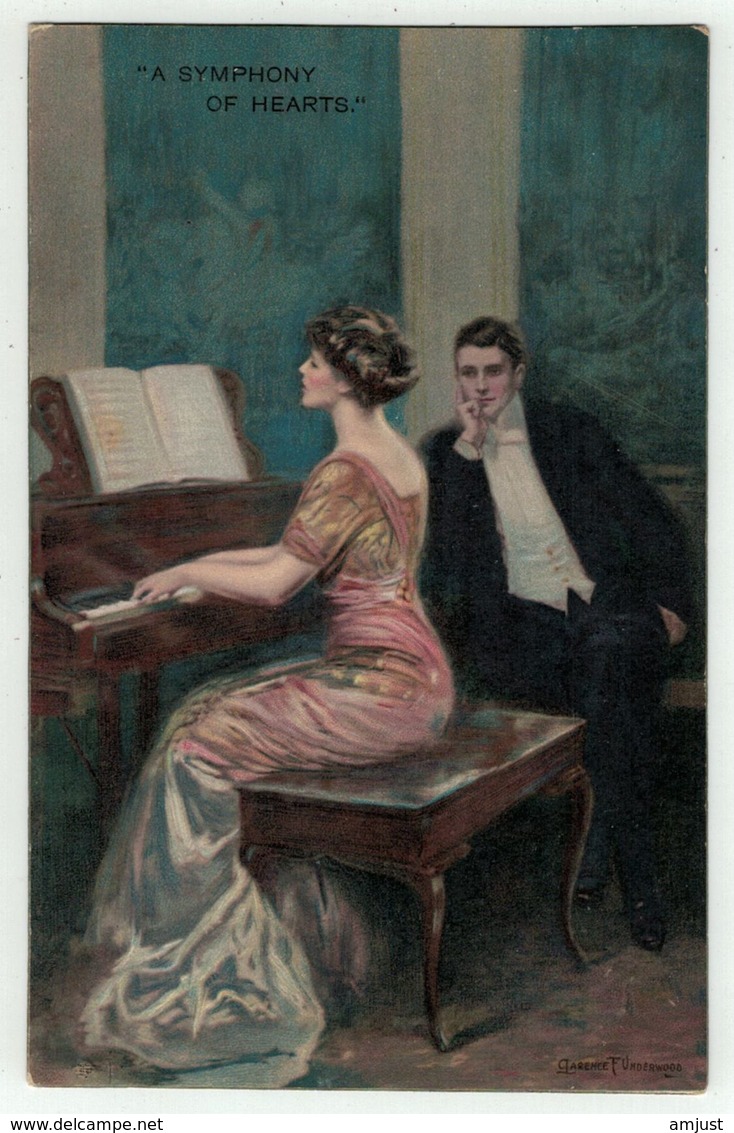 Spectacle // Musique // Carte Fantaisie // Couple Au Piano - Musique Et Musiciens