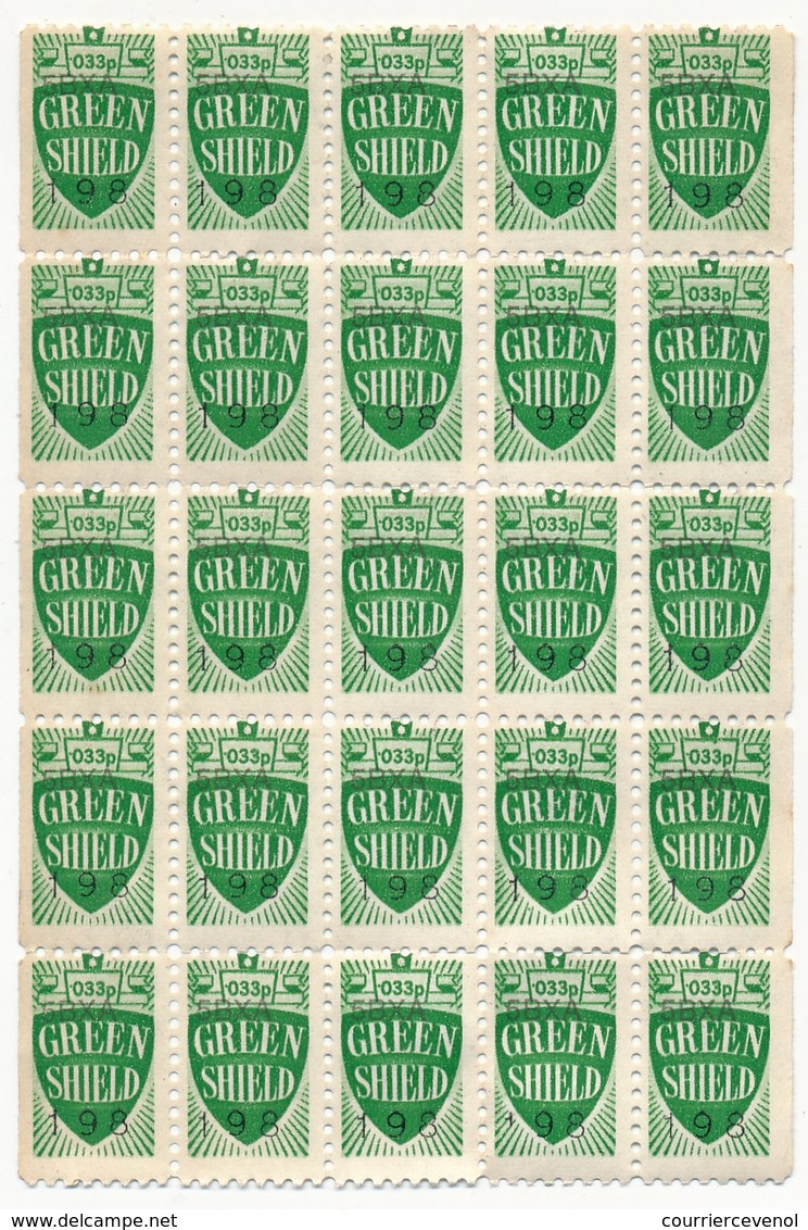 GRANDE-BRETAGNE - 45 Vignettes "Green Shield 198" (deux Blocs 20 Et 25 Timbres) Neufs état Moyen - Non Classés