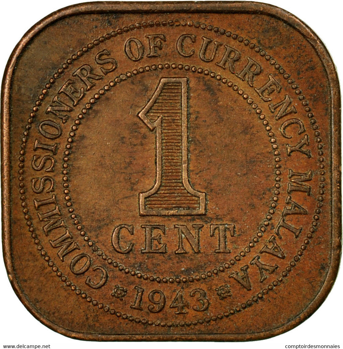 Monnaie, MALAYA, Cent, 1943, TTB, Bronze, KM:6 - Malaysie