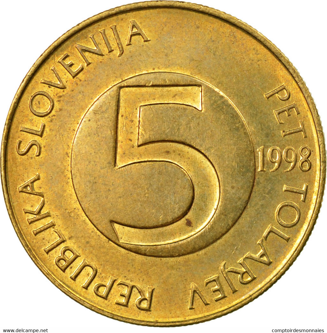 Monnaie, Slovénie, 5 Tolarjev, 1998, TTB+, Nickel-brass, KM:6 - Slovénie