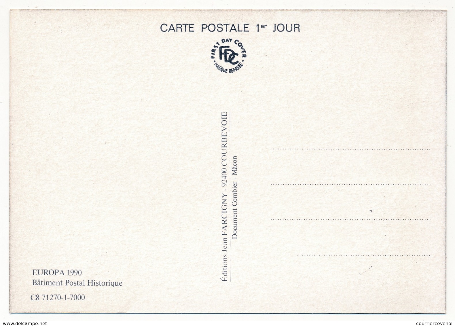 FRANCE => 2 Cartes Maximum - 2,30 Europa - Bâtiment Postal - 1990 Strasbourg / Macon - 1990-1999