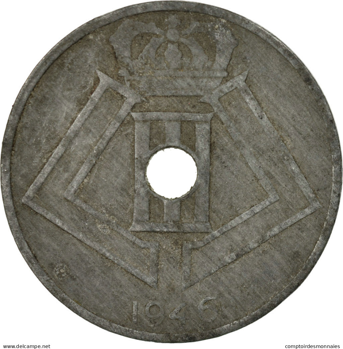 Monnaie, Belgique, 25 Centimes, 1946, TB+, Zinc, KM:132 - 10 Centimes & 25 Centimes