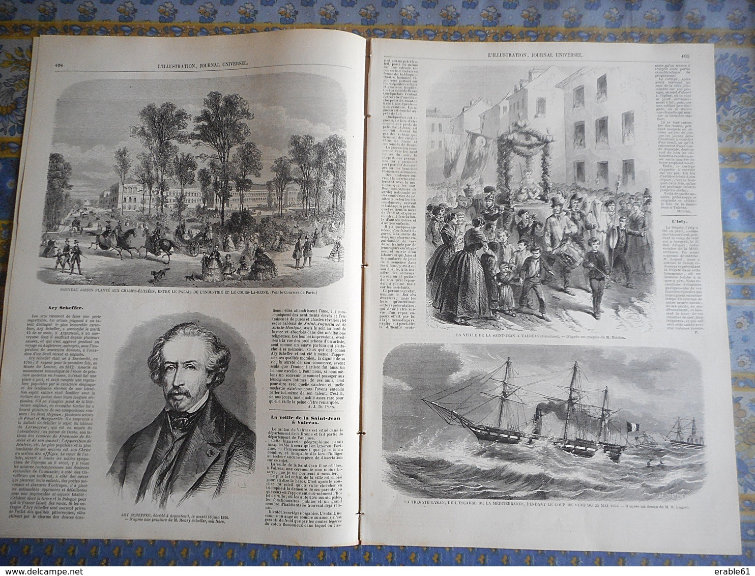 L ILLUSTRATION 26/06/1858 PARIS CHAMPS ELYSEES JARDIN VALREAS FREGATE ISLY PERSE DANS ALMEES BORDEAUX PONDICHERY VESINET - 1850 - 1899