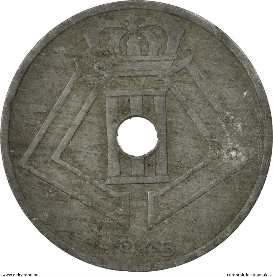 Monnaie, Belgique, 25 Centimes, 1945, TB+, Zinc, KM:132 - 25 Centesimi