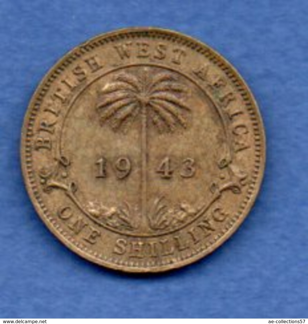 British West Africa   - 1 Shilling 1943  -  Km# 23 -  état  TTB+  --  1 Coup Tranche - Colonies